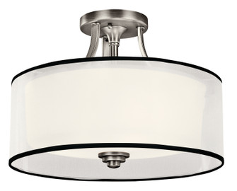 Lacey Three Light Semi Flush Mount in Antique Pewter (12|42386AP)