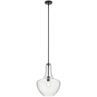 Everly One Light Pendant in Black (12|42046BK)