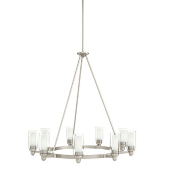 Circolo Nine Light Chandelier in Brushed Nickel (12|2346NI)