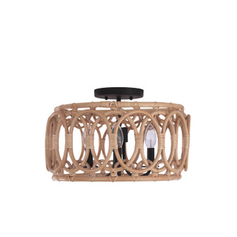 Tablas Three Light Semi Flush Mount in Matte Black (33|515345MB)