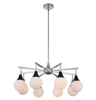 Bogart Eight Light Chandelier in Matte Black w Polished Nickel (33|508570BPN)
