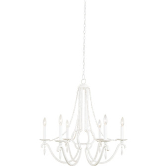 Acadia Six Light Chandelier in Distressed White (33|507270DW)