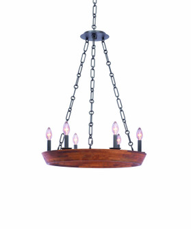 Lansdale Six Light Pendant in Black Iron (33|505551BI)