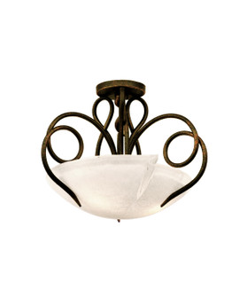Tribecca Three Light Semi Flush Mount in Antique Copper (33|4288ACFROST)