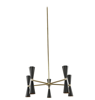 Milo LED Chandelier in Black and Vintage Brass (33|310470BVB)