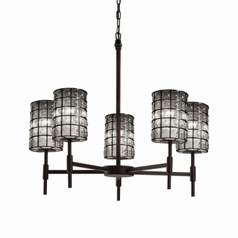 Wire Glass Five Light Chandelier in Matte Black (102|WGL841010GRCBMBLK)
