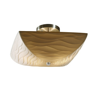 Porcelina Two Light Semi-Flush Mount in Antique Brass (102|PNA969525WAVEABRS)