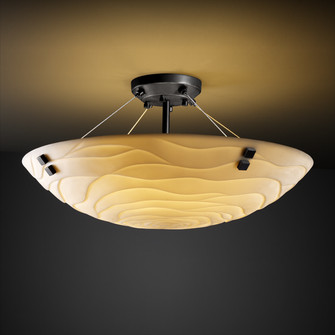 Porcelina Three Light Semi-Flush Mount in Matte Black (102|PNA965135WAVEMBLKF4)