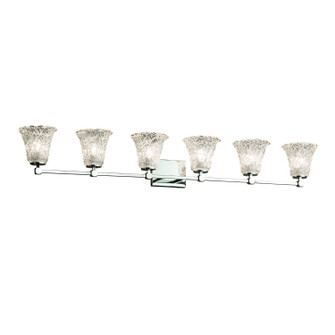 Veneto Luce Six Light Bath Bar in Matte Black (102|GLA842620LACEMBLK)