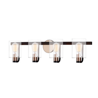 Fusion Four Light Bath Bar in Matte Black w/ Brass (102|FSN8084CLERMBBR)