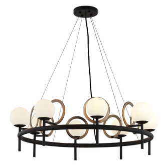 Fusion LED Chandelier in Matte Black w/ Brass Ring (102|FSN4228OPALMBBR)