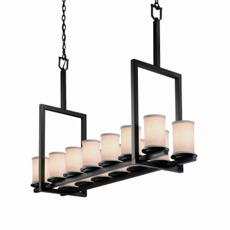 Textile LED Chandelier in Dark Bronze (102|FAB876410WHTEDBRZLED149800)