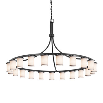 Textile 21 Light Chandelier in Dark Bronze (102|FAB873610WHTEDBRZ)