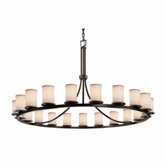 Textile 21 Light Chandelier in Dark Bronze (102|FAB871610WHTEDBRZ)