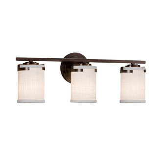 Textile Three Light Bath Bar in Dark Bronze (102|FAB845310WHTEDBRZ)