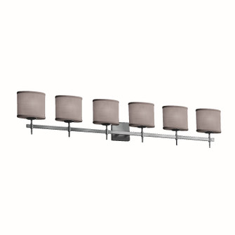 Textile Six Light Bath Bar in Brushed Nickel (102|FAB841655GRAYNCKL)