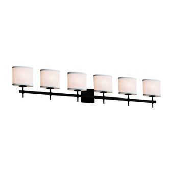 Textile Six Light Bath Bar in Dark Bronze (102|FAB841630WHTEDBRZ)