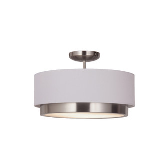 Textile LED Semi-Flush Mount in Brushed Nickel (102|FAB4470WHTENCKL)