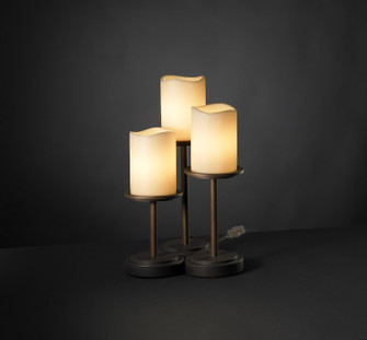 CandleAria Three Light Table Lamp in Dark Bronze (102|CNDL879714CREMDBRZ)