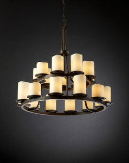 CandleAria 21 Light Chandelier in Dark Bronze (102|CNDL876714CREMDBRZ)