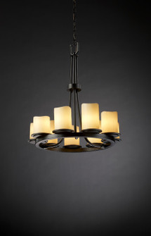 CandleAria Nine Light Chandelier in Matte Black (102|CNDL876614CREMMBLK)