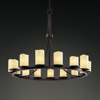 CandleAria 15 Light Chandelier in Dark Bronze (102|CNDL871514CREMDBRZ)