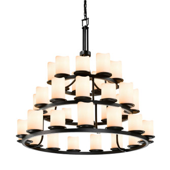 CandleAria 36 Light Chandelier in Dark Bronze (102|CNDL871214CREMDBRZ)