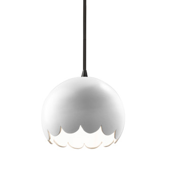 Radiance One Light Pendant in Gloss White/Gloss White (102|CER6470WTWTMBLKBKCD)