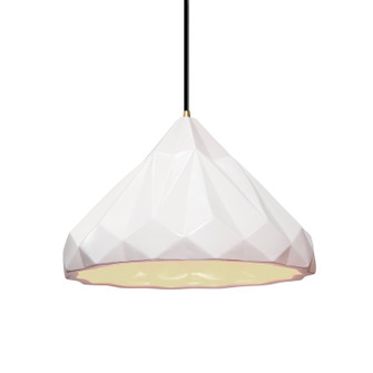 Radiance One Light Pendant in Gloss White (102|CER6450WHTABRSBKCD)