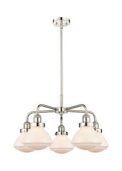 Ballston Urban Five Light Chandelier in Polished Nickel (405|9165CRPNG321)