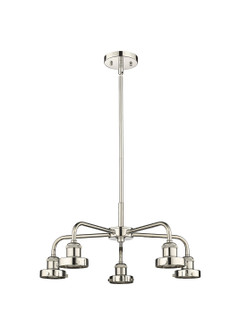 Ballston Urban Five Light Chandelier in Polished Nickel (405|9165CRPN)