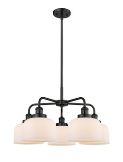 Ballston Urban Five Light Chandelier in Matte Black (405|9165CRBKG71)