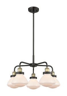 Downtown Urban Five Light Chandelier in Black Antique Brass (405|9165CRBABG321)