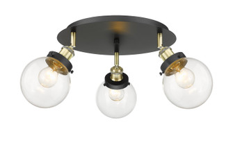 Ballston Urban Three Light Semi-Flush Mount in Black Antique Brass (405|9163CBABG2026)