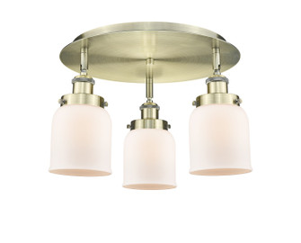 Ballston Urban Three Light Flush Mount in Antique Brass (405|9163CABG51)