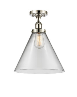 Ballston Urban One Light Semi-Flush Mount in Polished Nickel (405|9161CPNG42L)
