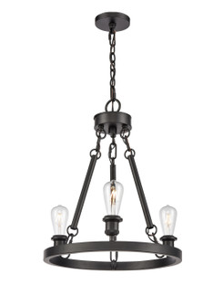 Ballston Three Light Chandelier in Matte Black (405|820BK)