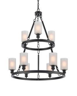 Ballston Nine Light Chandelier in Matte Black (405|8203BKG801)