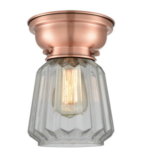 Franklin Restoration One Light Flush Mount in Antique Copper (405|6231FACG142)