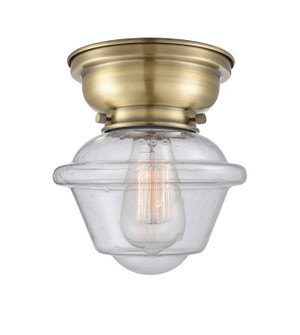 Franklin Restoration One Light Flush Mount in Antique Brass (405|6231FABG534)