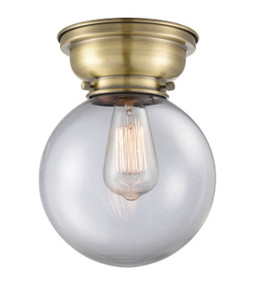 Franklin Restoration One Light Flush Mount in Antique Brass (405|6231FABG2028)