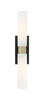 Downtown Urban Two Light Bath Vanity in Black Antique Brass (405|6172WBABG61711WH)