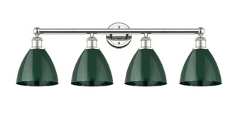Edison Four Light Bath Vanity in Polished Nickel (405|6164WPNMBD75GR)