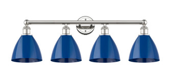 Edison Four Light Bath Vanity in Polished Nickel (405|6164WPNMBD75BL)