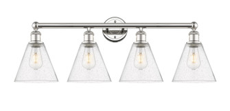 Edison Four Light Bath Vanity in Polished Nickel (405|6164WPNGBC84)