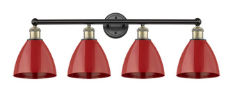 Edison Four Light Bath Vanity in Black Antique Brass (405|6164WBABMBD75RD)