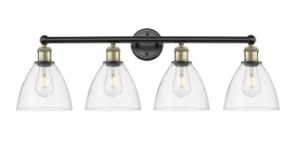 Edison Four Light Bath Vanity in Black Antique Brass (405|6164WBABGBD752)