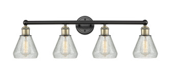 Edison Four Light Bath Vanity in Black Antique Brass (405|6164WBABG275)