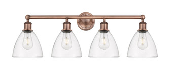 Edison Four Light Bath Vanity in Antique Copper (405|6164WACGBD752) Edison Four Light Bath Vanity in Antique Copper (405|6164WACGBD752)