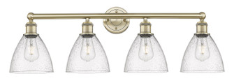 Edison Four Light Bath Vanity in Antique Brass (405|6164WABGBD754)